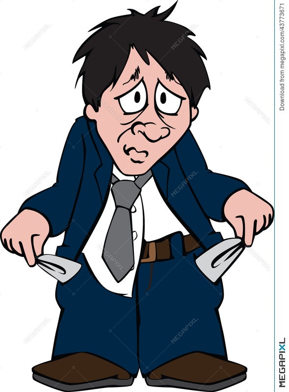 Sad Man With Empty Pockets Illustration 43773671 - Megapixl