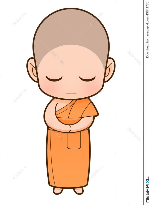 Buddhist Monk Cartoon Illustration 43841775 - Megapixl