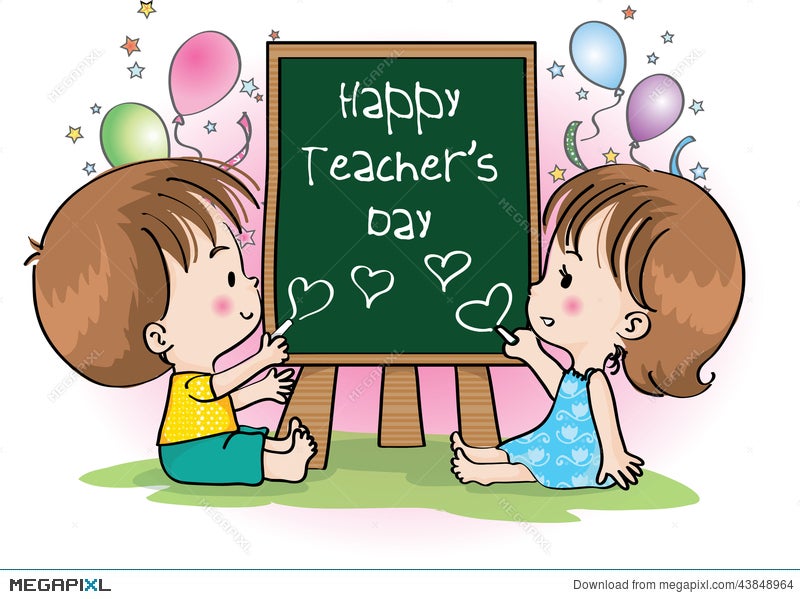 Happy Teachers Day Illustration 43848964 - Megapixl