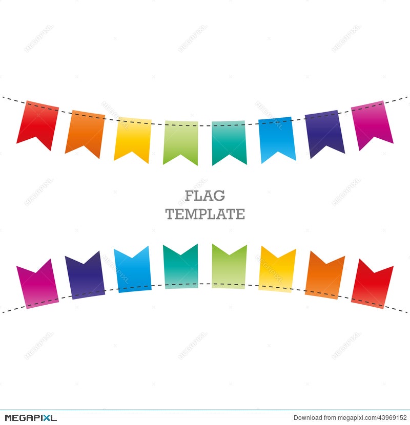 Flag Geometric Banner Background Bunting Or Swag Template For