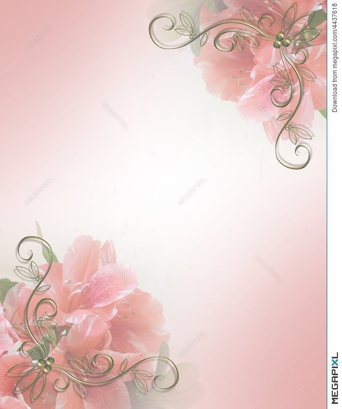 Wedding Invitation Pink Floral Design Illustration 4437618 - Megapixl