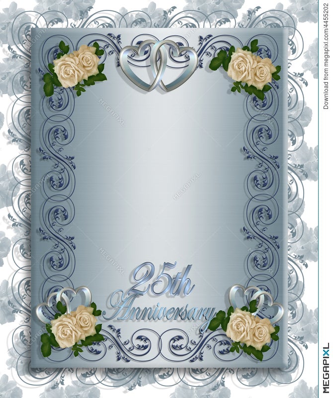 25Th Wedding Anniversary Invitation Illustration 4455202 - Megapixl