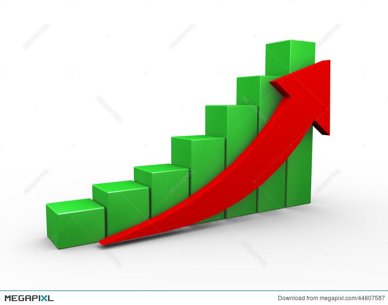 3D Upward Progress Business Chart Arrow Illustration 44607587 - Megapixl
