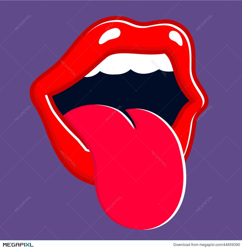 Screaming Mouth Sticking Out Tongue And Shouting It Out Loud Vector  Illustration Illustration 44659390 - Megapixl