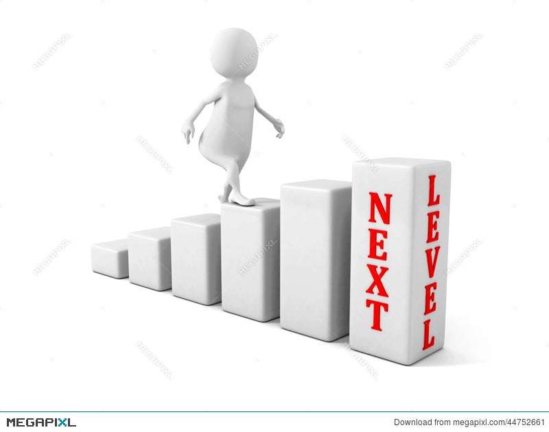 3d Man Climbs Up To Next Level Success Career Concept Stock Photo Megapixl