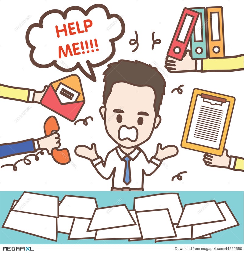 Busy Business Man And Office Worker Illustration 44832550 - Megapixl