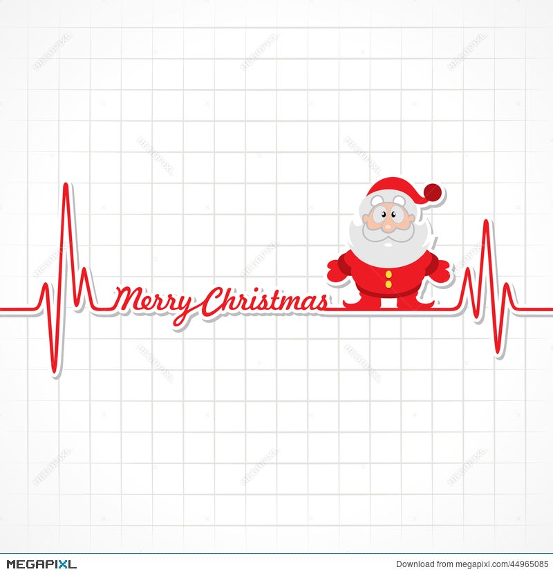 Heartbeat Make Merry Christmas Text And Santa Illustration 44965085 Megapixl