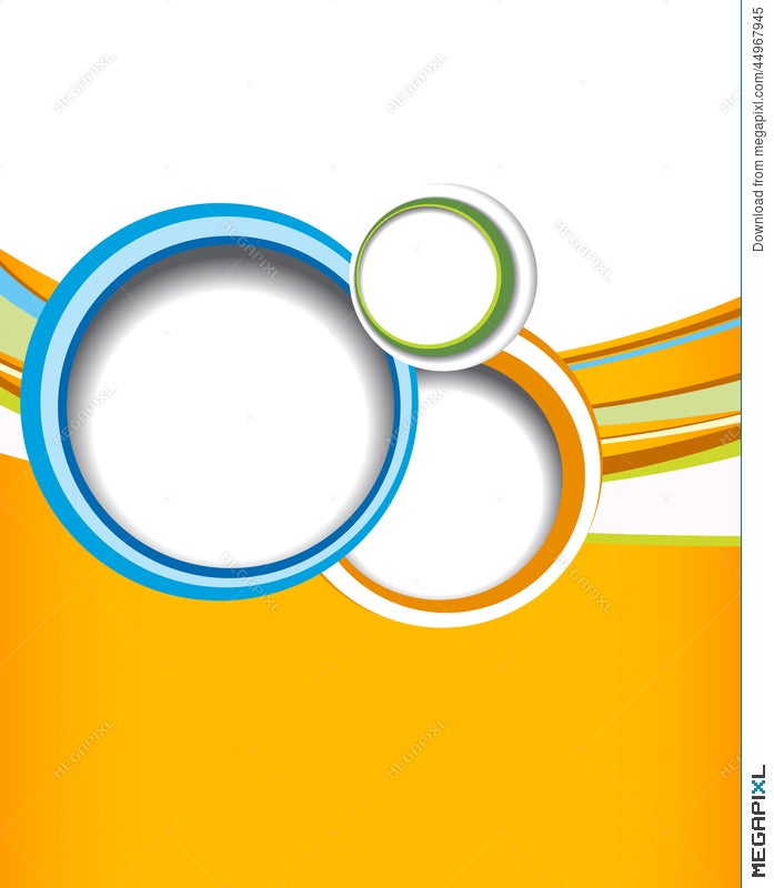 Green Circle On Orange Wave Background - Flyer Design Illustration 44967945  - Megapixl
