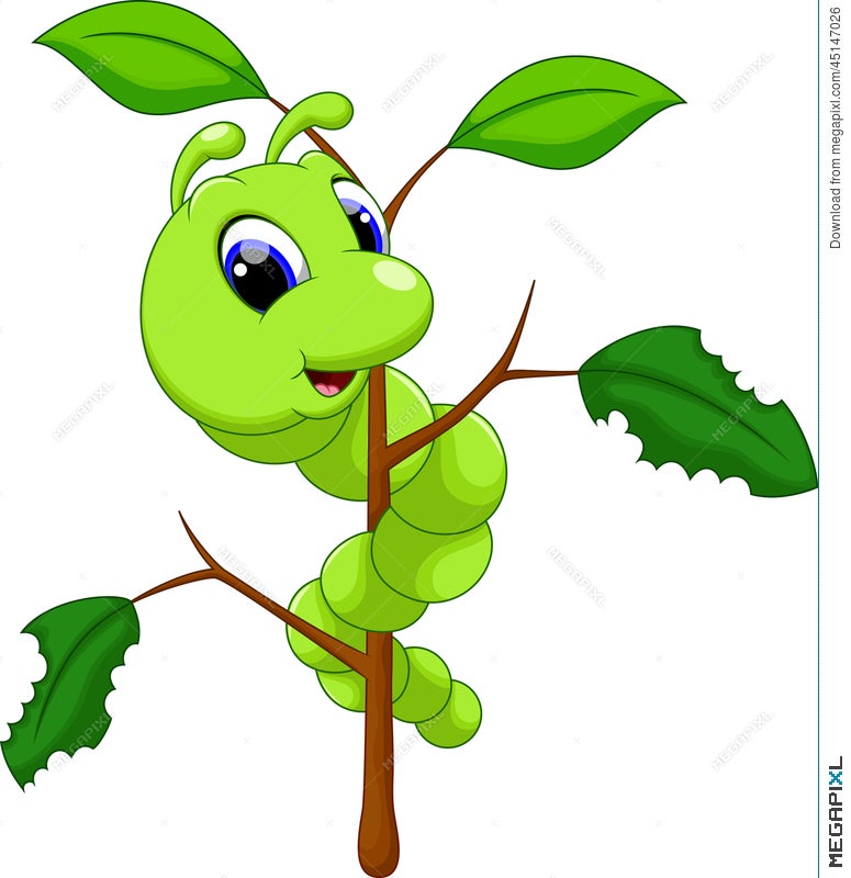 Cute Caterpillar Cartoon Illustration 45147026 - Megapixl