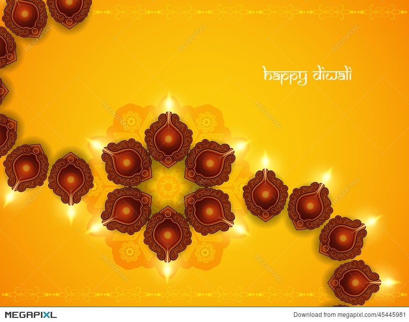 Elegant Yellow Color Card Design For Diwali Festival Illustration 45445981  - Megapixl