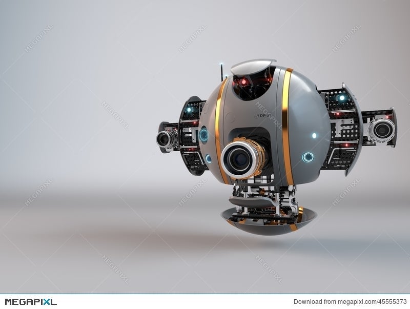 Robot. Flying Camera Drone. Illustration 45555373 - Megapixl