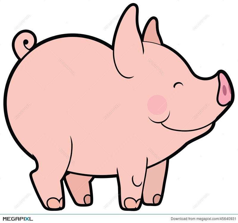 Cute Vector Little Pig Illustration 45640931 - Megapixl