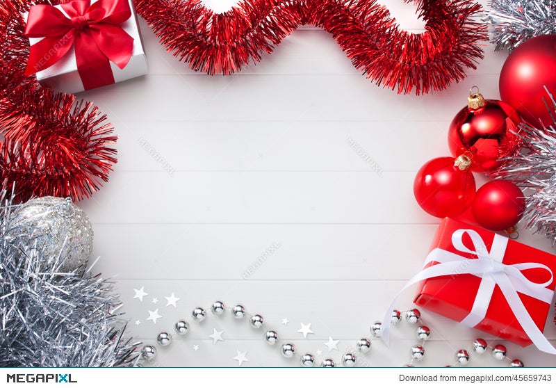 White & Red Christmas Background Stock Photo 45659743 - Megapixl