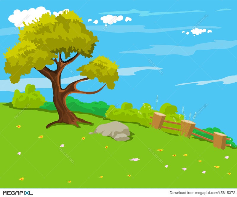 The Natural Landscape Cartoon Background Illustration 45815372 - Megapixl