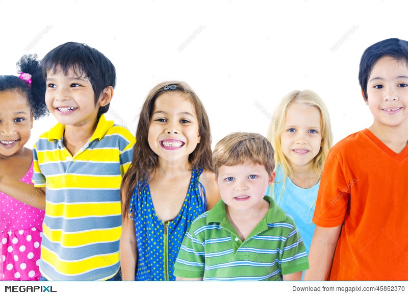 smiling diverse children