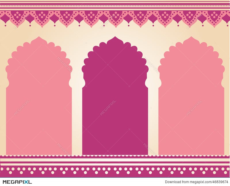 Pink Oriental Temple Design Illustration 46839674 - Megapixl