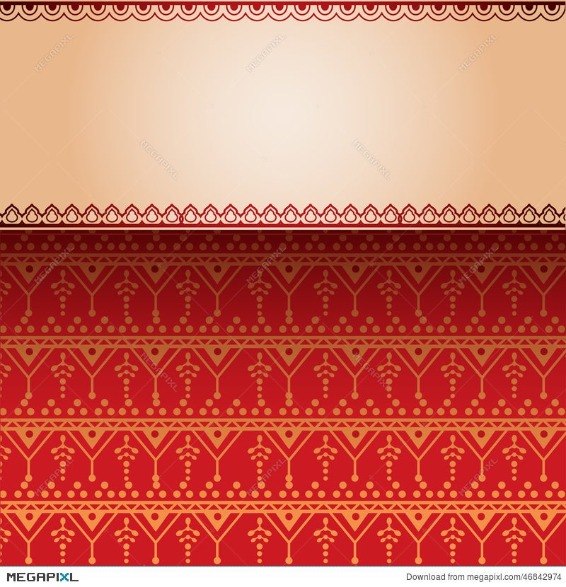 Red Indian Henna Pattern Horizontal Banner Illustration 46842974 - Megapixl