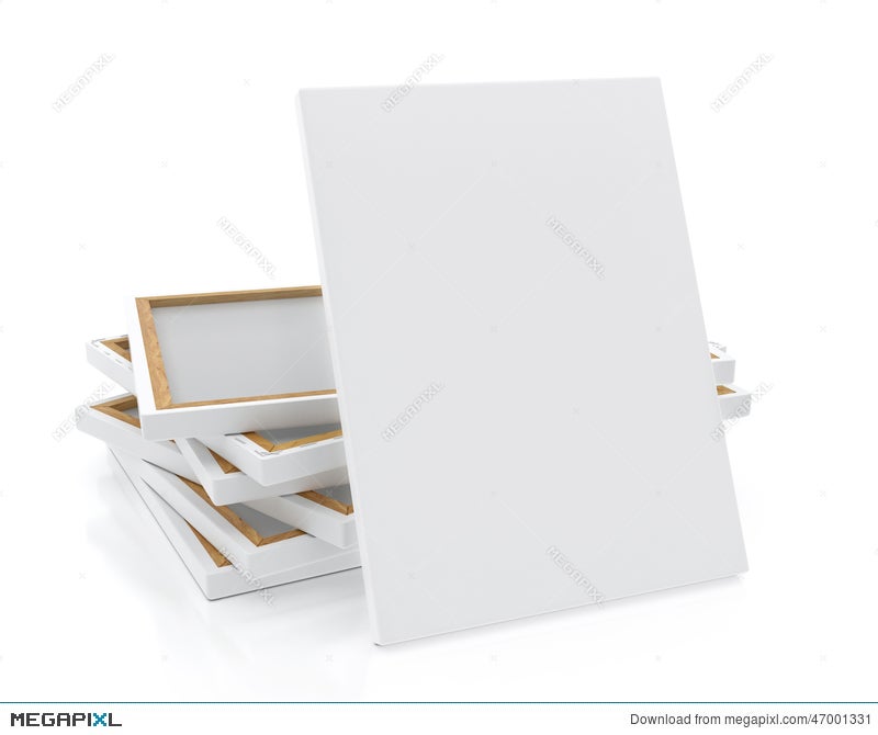 Download Mock Up Blank Canvas Or Poster With Pile Of Canvas On Floor And Wall Background Illustration 47001331 Megapixl