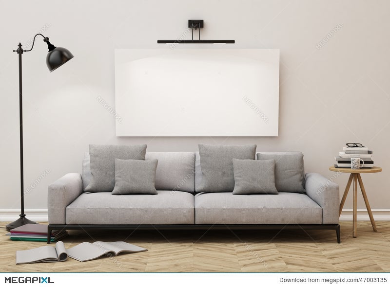 Mock Up Blank Poster On The Wall Of Living Room, Background Illustration  47003135 - Megapixl
