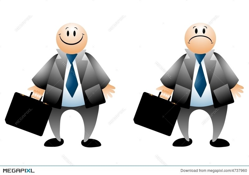 Happy Sad Businessman Cartoons Illustration 4737960 - Megapixl