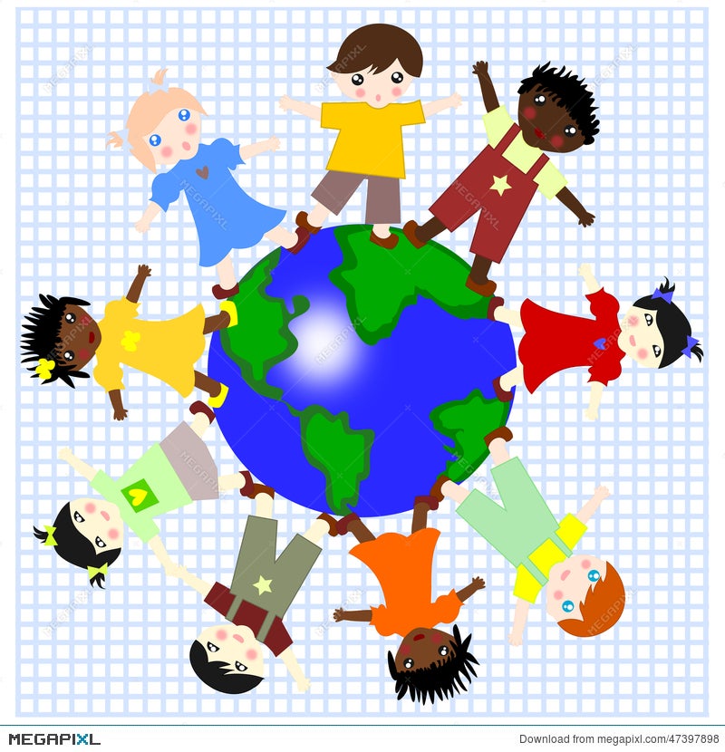 people of different races clipart of children