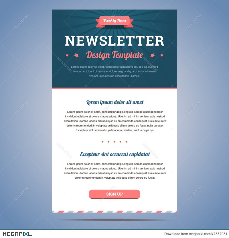 Newsletter Design Template Illustration Megapixl