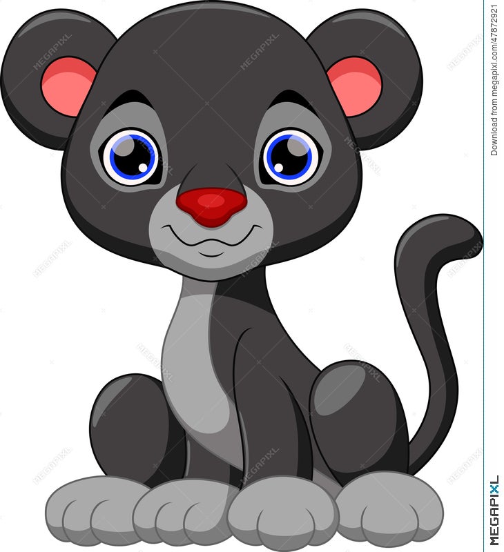 Cute Black Panther Cartoon Illustration 47872921 - Megapixl