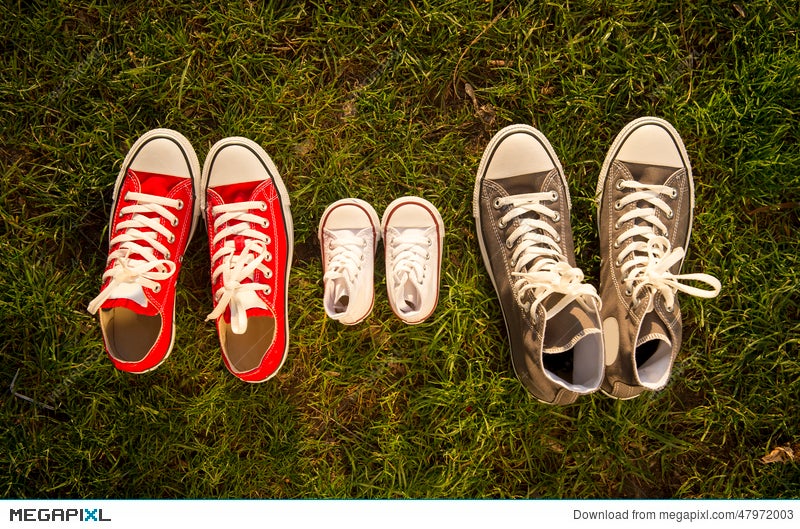 Shoes In Father Big, Mother Medium And Son Or Daughter Small Kid Size In  Family Love Concept Stock Photo 47972003 - Megapixl