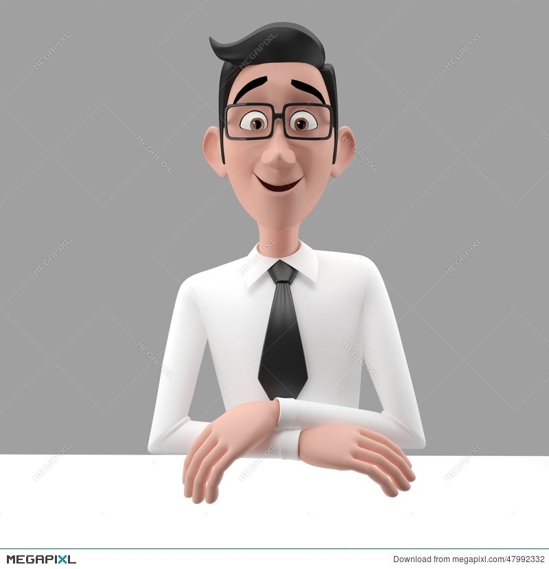 3D Funny Character, Cartoon Sympathetic Looking Business Man Illustration  47992332 - Megapixl