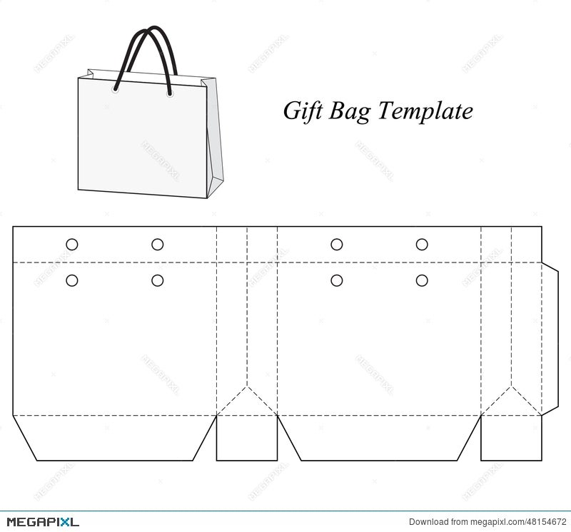 Blank Gift Bag Template Illustration 48154672 - Megapixl