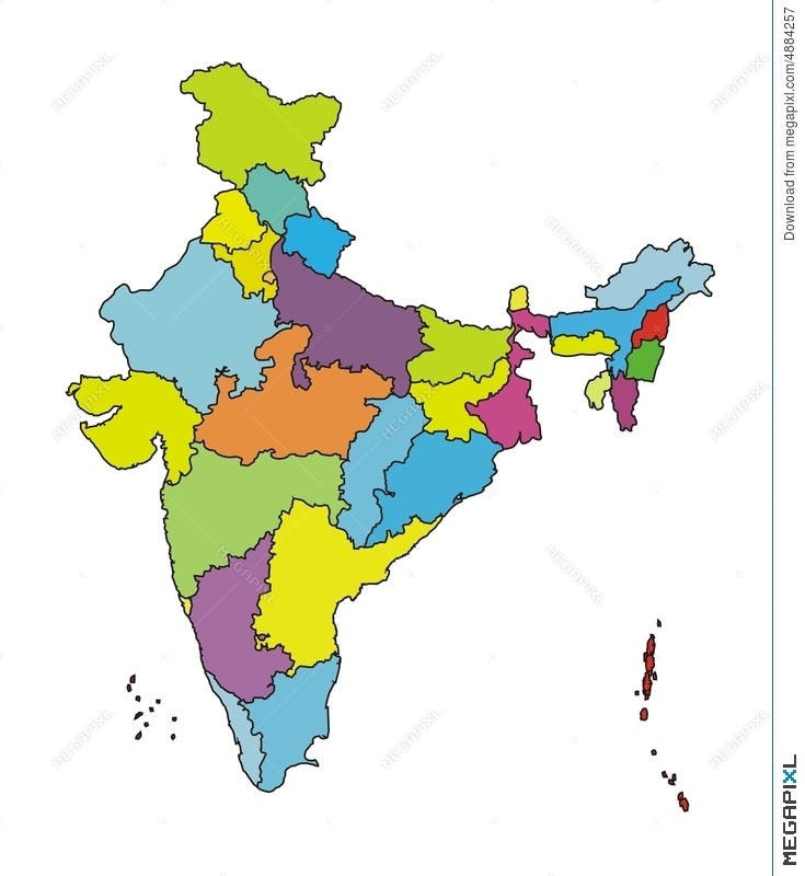 Simple Outline Map Of India, In Sketch Line Style 21827266, 44% OFF