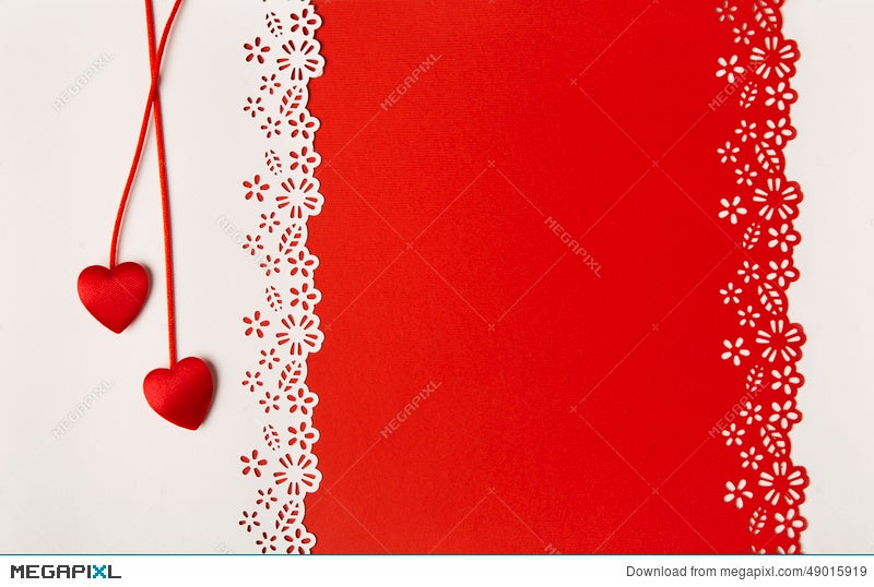 Valentine Day Hearts Red Background. Wedding Greeting Card Stock Photo  49015919 - Megapixl