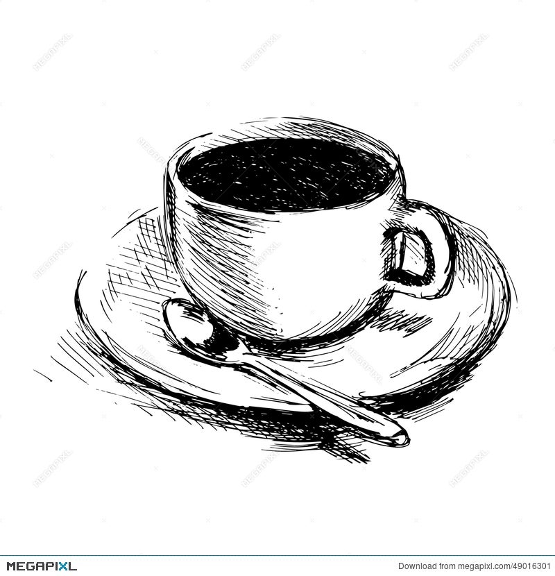 coffee mug drawing coffee drinker