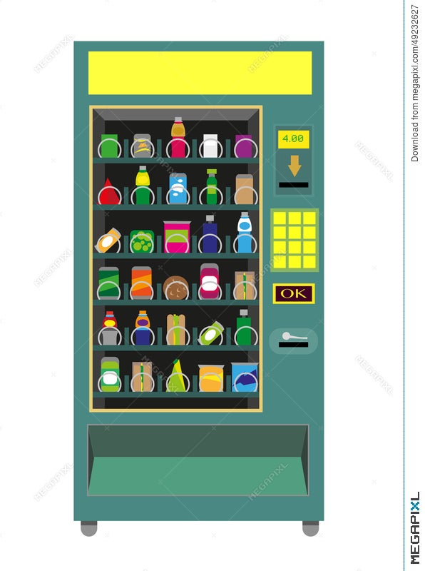 A Bubble Gum Vending Machine Isolated Over White Background Stock