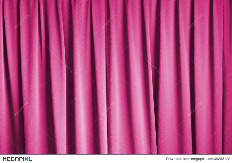 Pink Curtain Of Cinema Stage Background Stock Photo 49288120 - Megapixl
