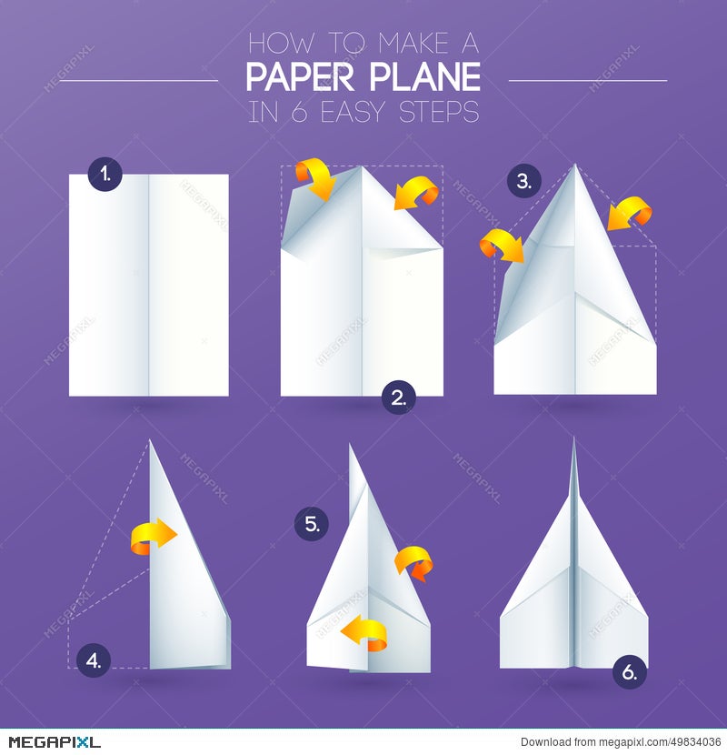 How To Make Origami Airplane Paper Folding Illustration