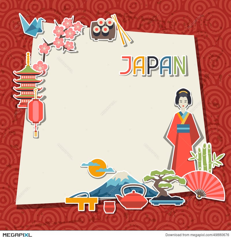 Japan Background Design Illustration 49880676 - Megapixl