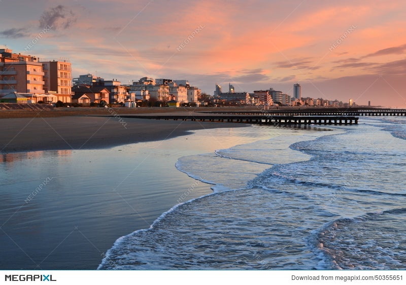 Lido Di Jesolo Beach Stock Photo 50355651 Megapixl