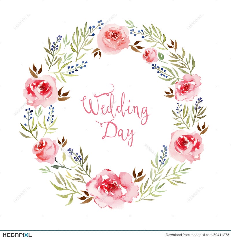Watercolor Flowers Frame Illustration Megapixl