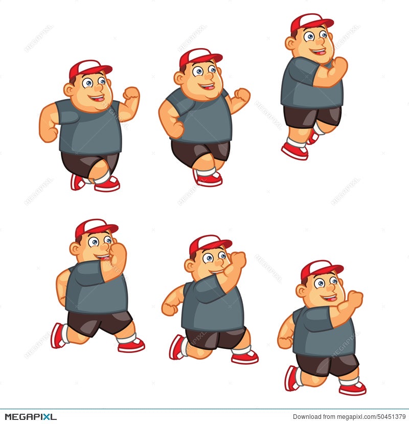 Jumping Fat Boy Animation Sprite Illustration 50451379 - Megapixl