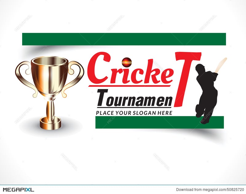 Cricket Banner Background With Batsman Illustration 50825720 - Megapixl