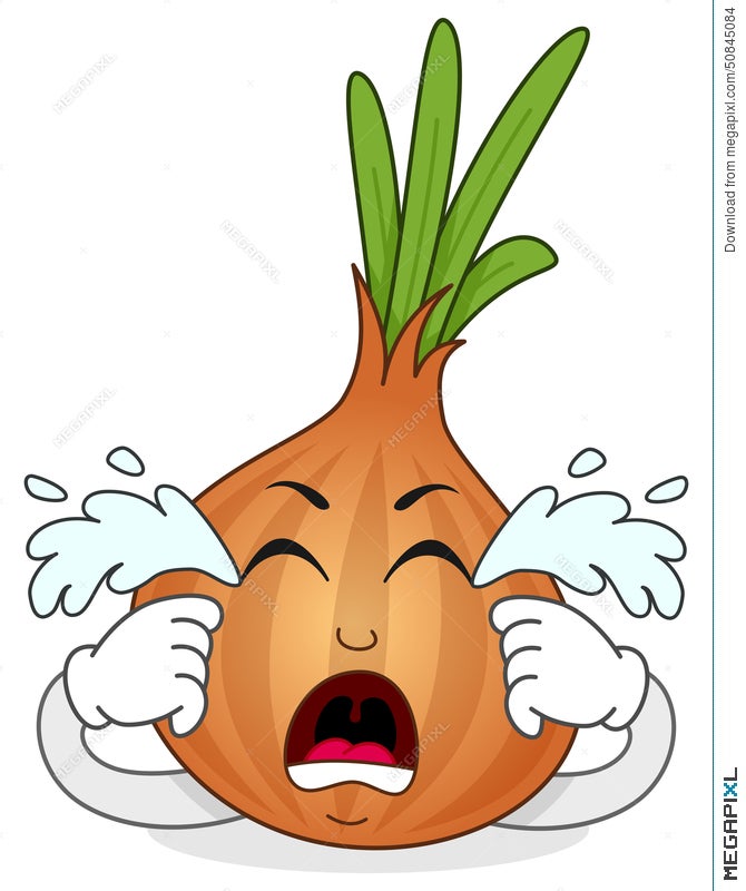 Crying Onion Cartoon Character Illustration 50845084 - Megapixl
