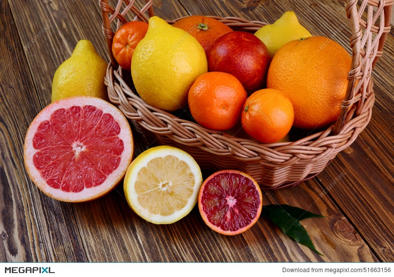 Citrus Fruits Oranges Lemons Tangerines Grapefruit Stock Photo Megapixl