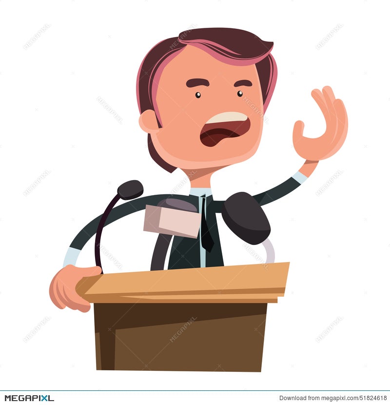 Politician Giving Speech Illustration Cartoon Character Illustration  51824618 - Megapixl