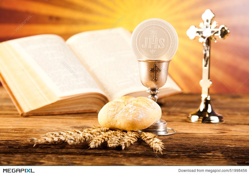 Holy Of Communion, Bright Background, Saturated Concept Stock Photo  51998456 - Megapixl