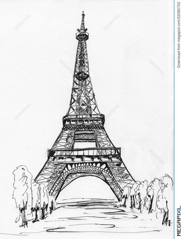 artdrawingpenpencilsketchblackwhiteblackandwhiteeiffeltowerparislove   Paris drawing Paris buildings Pen sketch