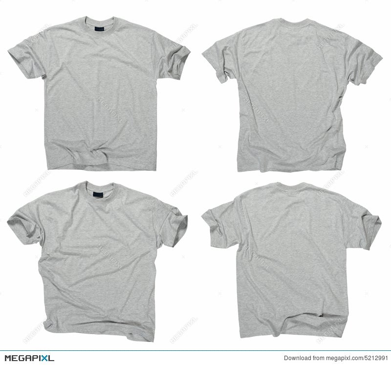 Download Blank Grey T Shirts Front And Back Stock Photo 5212991 Megapixl