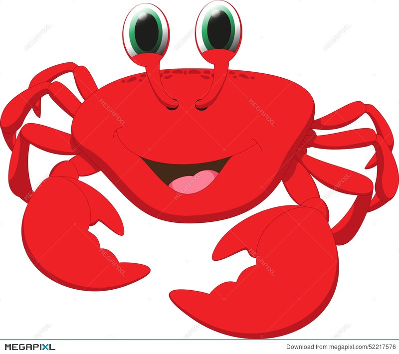 Cute Crab Cartoon Illustration 52217576 - Megapixl
