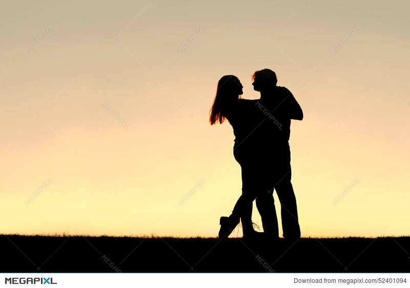 two people slow dancing silhouette