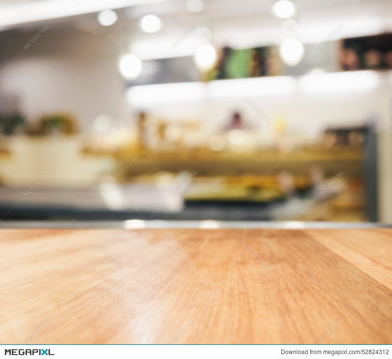 Table Top With Blurred Kitchen Background Stock Photo 52824312 - Megapixl